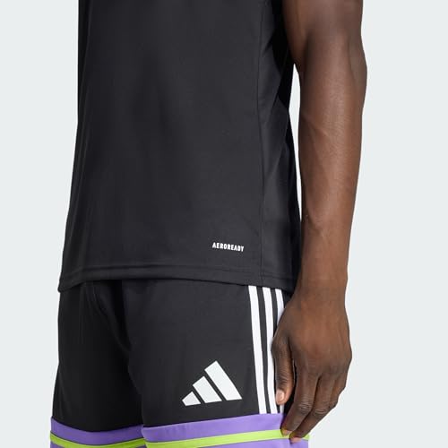 adidas Hombre SQUADRA25 Jersey Short Sleeve, Black/Purple Rush/Semi Solar Slime, L