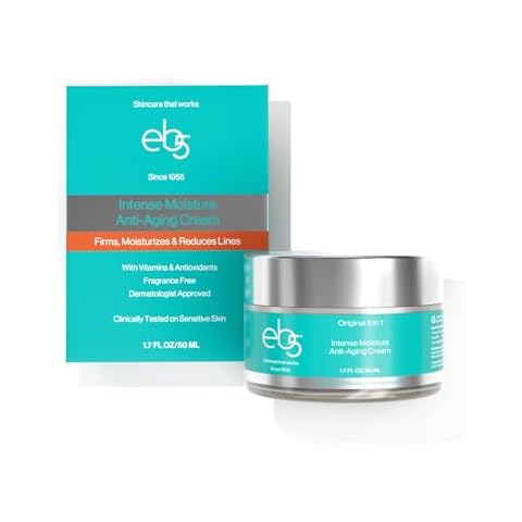 eb5 Intense Moisture Anti Aging Moisturizer Face & Neck Cream- Tone Tighten Skin with Retinol, Fade Fine Lines & Wrinkles with Vitamin E, A & B5-1.7oz. Cover