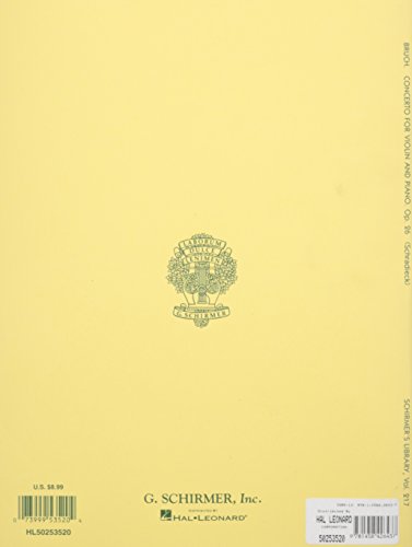 Max Bruch - Concerto in G Minor for Violin and Piano OP26 | Schirmer Library of Classics, Volume 217 | Violin Sheet Music for Advanced Players & ... Markings (Schirmer Library of Classics, 217) - Image 2