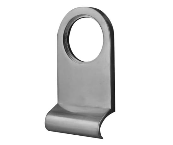 KOOPLES HARDWARE Plain Cylinder Pull – Solid Brass Keyhole Pull Handle for Euro Profile Locks – Simple External Door Accessory in Classic Finish (Satin Chrome)