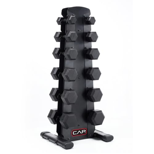 CAP 210 lb Rubber Coated Hex Dumbbell...