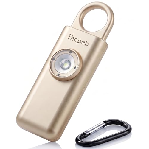 Thopeb Personal Alarm Schlüsselanhänger Frauen - Extra Laute Sirene Stroboskoplicht Sicherheit für Senioren und Damen