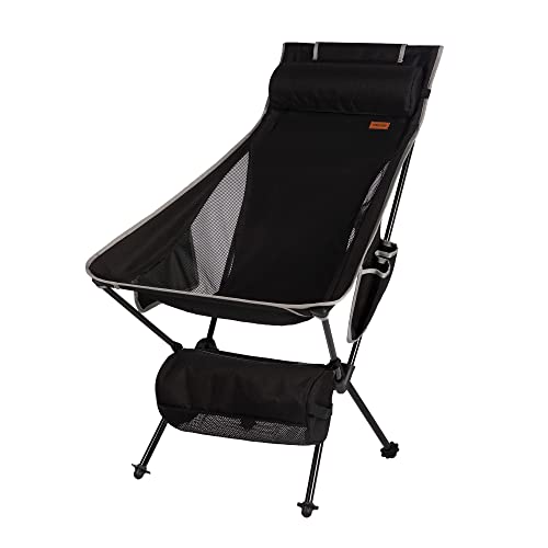Tobtos High Back Camping Chair, Lightweight Folding Chairs, Compact Camping Chair With Carry Bag For Outdoor Camp, Hiking, Picnic, Backpacking(Black) #TOP5