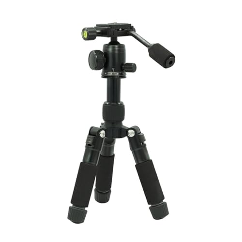 Petit trépied 5 sections Rotation à 360 degrés en aluminium léger pour appareils photo reflex numériques et caméscopes vidéo Support de connexion Léger Trépied...