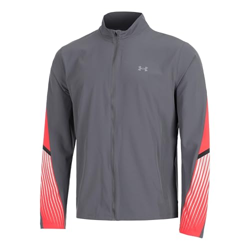 Veste running Under Armour Velociti Storm hommes gris déperlant et coupe-vent