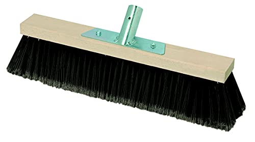 PIPPO – Scopa Industriale in Legno Senza Manico per Ambienti Industriali, 40cm, Setole PVC Rigide Resistenti Durevoli - Assicella in Legno, Boccola in Ferro, Compatibile con Manico Punta Conica ES470