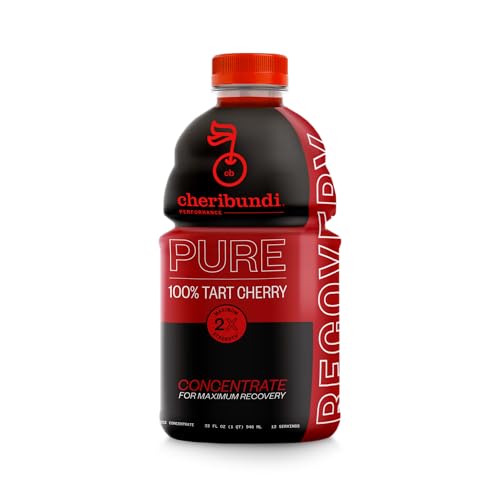 Cheribundi | 100% Tart Cherry Juice Pure Concentrate Grab & Go | 2.5 Fluid Ounce Pouch for Maximum Recovery with 40 Tart Cherries | 100 Calories, 0 Preservatives, Non-GMO | 2.5 floz (Pack of 12)
