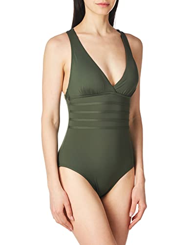 Image of La Blanca Women's Island Goddess Deep-V Strappy Back Mio One Piece Swimsuit with Tummy Toner