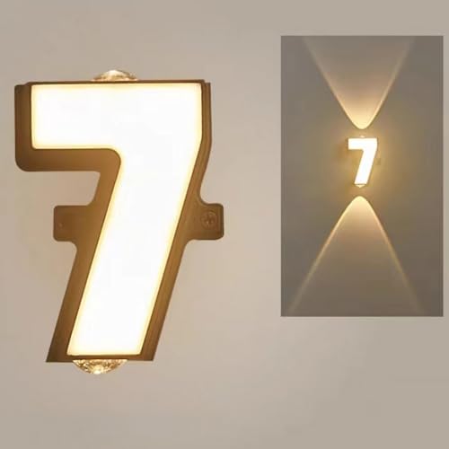 Sedtonmu Aplique Pared Exterior LED Lampara Exterior Pared Combinación Gratuita De Números Y Letras Lampara Exterior Diseño De Iluminación Superior E Inferior Impermeable IP65,7