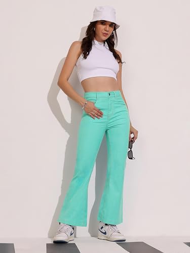 Image of Dolce Crudo Boot Cut High Rise Cropped Jeans for Women