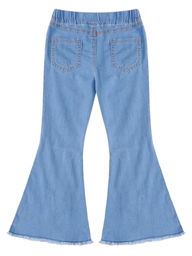 DINORMIN Kids Cowgirl Cute Flare Bootcut Jeans Bell Bottoms Jeans for Girls Casual Ripped Denim Pants4