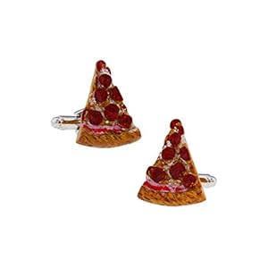 Daesar Mannen Manchetknopen voor Bruiloft Manchetknopen voor Groom Pizza Manchetknopen Zilver Bruin