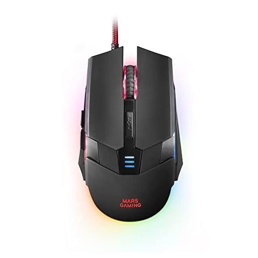 MARSGAMING Mars Gaming MM116, Ratón Gaming 3200DPI, RGB Flow, 6 Botones, Ambidiestro, Negro