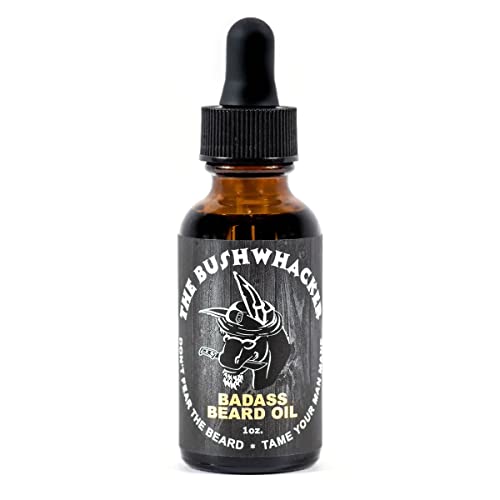 Image of Badass Beard Care Beard Oil For Men - The Bushwhacker Scent 1 oz - All Natural Ingredients Keeps Beard and Mustache Full Soft and Healthy