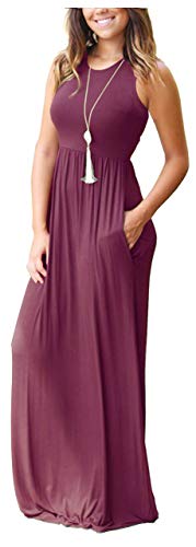 Image of AUSELILY Women's Classic Sleeveless Loose Plain Casual Long Maxi Dresses for Women 2026