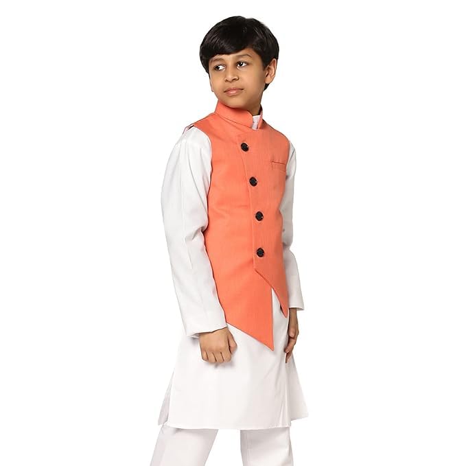 tututree Nehru Jacket for Boys | Kids Modi Jacket, Ethnic Waistcoat, Sleeveless Kurta Coat for Boys | for Weddings & Parties | Age 3-14 Years 3