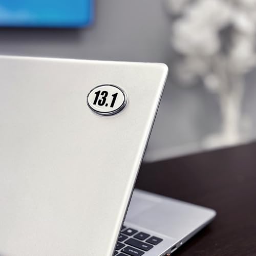 Image of Elektroplate Mini 13.1 Half-Marathon Black and White OEM Chrome Emblems for Motorcycles, Watercrafts, and Decorations | Universal Fit at 2.15 inch x 1.4 inch | Weatherproof | 2-Pack