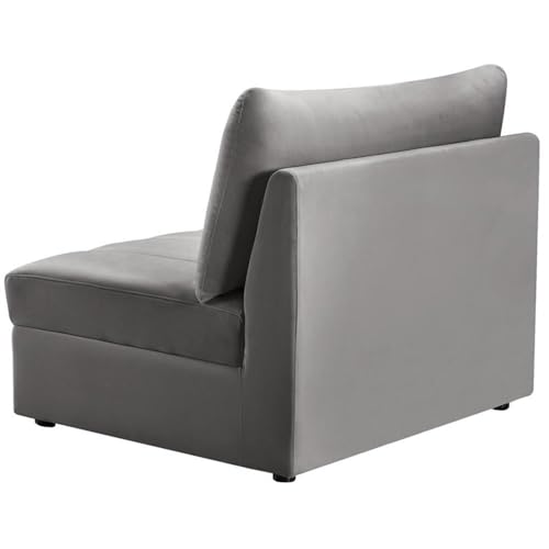 Sillón Modular Terciopelo Gris Sin Brazo miniatura 4