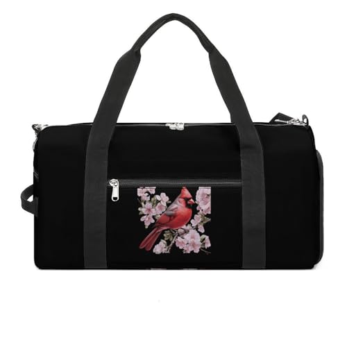 Cardinal Bird Gym Bag Travel Duffel Bag Sports Tote Bag Workout Bag Weekender Bag for Women Men