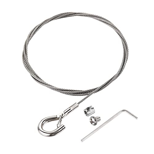 Image of uxcell Picture Hanging Wire Kit, 6Set 1M Adjustable Hanger Wire Hook for Home Art Gallery Picture Kit, Load 66 Lbs, with Fixing Screws and Wrench