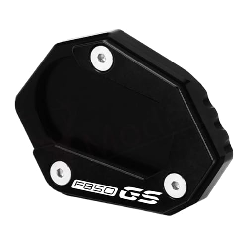 Motorrad Seitenständer Platte Für B-MW F 850 GS F850GS ADV F750GS F850 GS F 750 GS 2018-2022 Motorrad Kickstand Fuß Seitenständer Vergrößern Verlängerungsplattenpolster(Black,F850GS Logo)