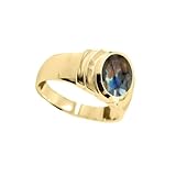 Anillo chapado en oro de 18 quilates con piedras natales naturales de 55 quilates