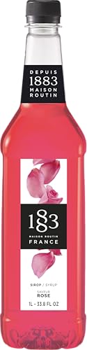 1883 Rose Syrup for Drinks, Made in France, 1 Liter Plastic Bottle