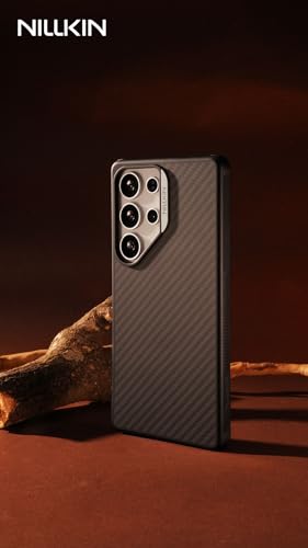Image of PRITO Nilkin Synthetic Aramid Fiber Case for Samsung Galaxy S25 Ultra (S25ultra), Compatible with MagSafe & Military Drop Protection, Scratch-Resistant Shockproof Protective Case (Silver, S25 Ultra)