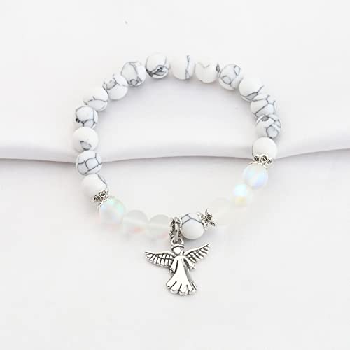 Image of FUSTMW Angel Keychain Guardian Angel Gifts Faith Gifts Prayer gifts Blessing Gifts Guardian Angel Charm Key Chain Gifts