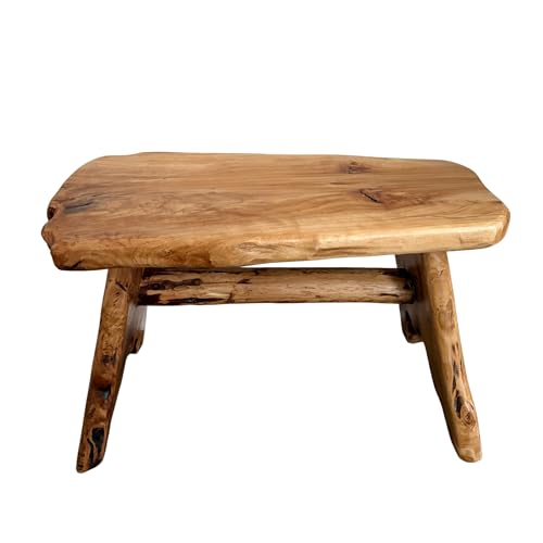 TJ Global Natural Edge Cedar Wood Tree Stump Indoor/Outdoor Stool, Garden Bench, Night Stand, End Table, Plant Stand - L28 x W14 x H17.5