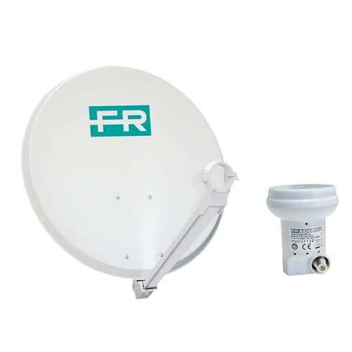 FRACARRO Kit de Satélite – Antena Parabólica Offset 80 cm + LNB Single con Filtro LTE – Alta Recepción HD, Kit de Montaje Incluido (P80APK)