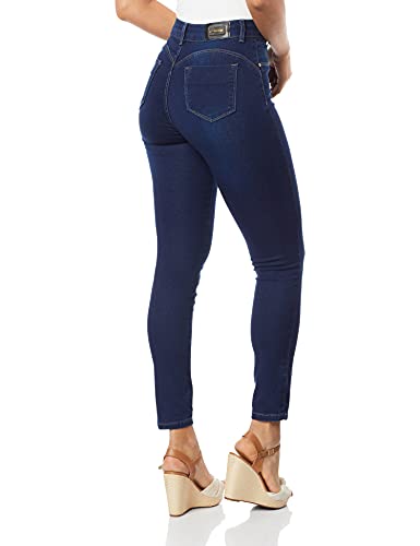 Calças heart jeans, Sawary Jeans, Feminino, Indigo, 46