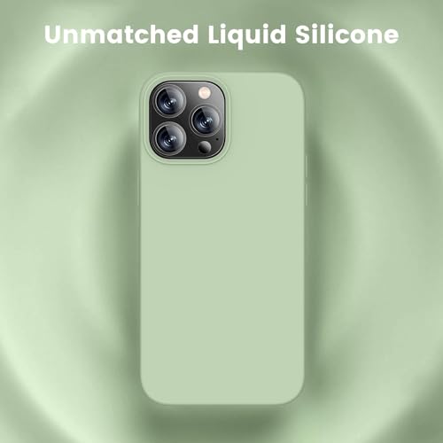 Image of MIDOS Back Cover Compatible with iPhone 14 Pro Max Case Liquid Silicone Full Protection Shock Proof Back Cover for iPhone 14 Pro Max (2022) 6.7 inch (S Green)
