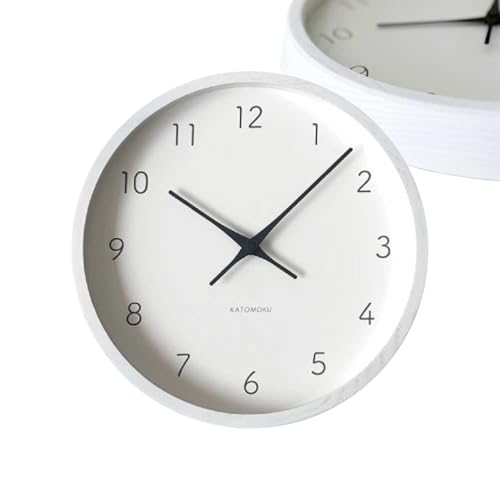 KATOMOKU Muku Clock 7 ホワイト km-60WHRC 掛け時計 連続秒針ムーブメント 直径30.0cm (電波時計)