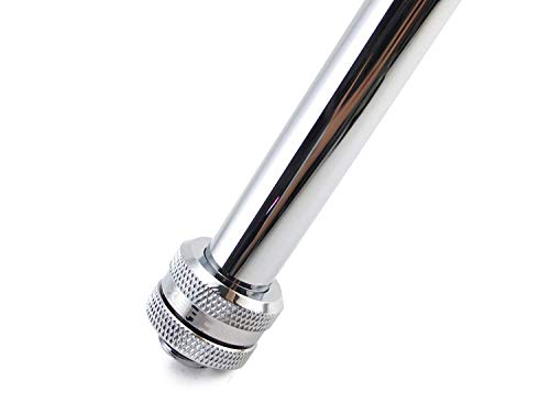 Xspc G1/4" To 10Mm Id, 14Mm Od Rigid Tubing Fitting, Chrome, 12-Pack #TOP7