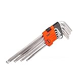 Juego de llave de llaves Allen de 9 piezas, Muy práctica para ajustar los tornillos de tu bici o moto., Fabricada en Acero inoxidable., Grosores desde 1,5 a 10 mm.