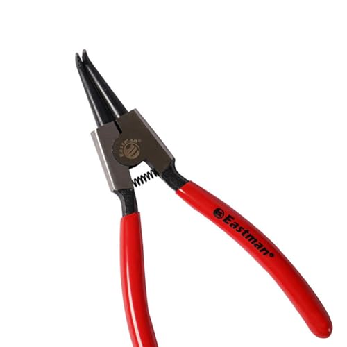 Image of Eastman 7 Inch Circlip Plier Internal Straight Rings on Shafts Alloy Steel Hardened with Ergonomic Grip Electronics Outside Plier Multipurpose Works (E-2034B)