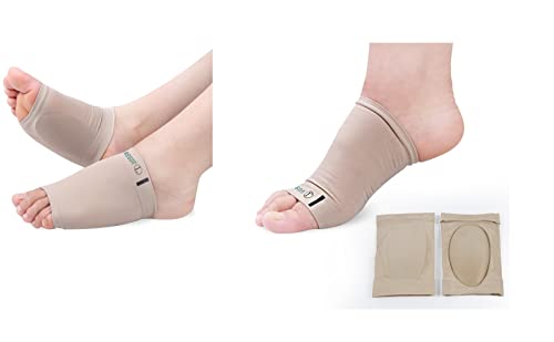 Aegon Flat Foot Arch Support for Men & Women | Medial Arch Support for Flat Feet Correction Sleeve with Cushion | Plantar Fasciitis Leg Foot Pain Relief Product | Foot Care for Orthopedic Shoes Slippers, Free Size - 1 Pair