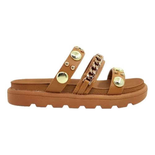 Birken Papete Feminina Aplicações Metálicas Vizzano Original Confortável