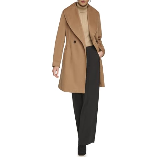 DKNY Women's Shawl Collar Wool Coat