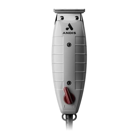Andis 04780 Professional T-Outliner Beard & Hair Trimmer for Men with Carbon Steel T-Blade, Bump Free Technology – Corded Electric Beard Trimmer, GTO, Grey Cover