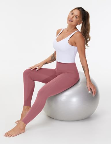 Image of THE GYM PEOPLE Thick High Waist Yoga Pants with Pockets, Tummy Control Workout Running Yoga Leggings for Women