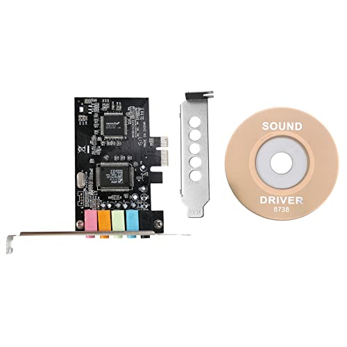 Ruitutedianzi PCIe Sound Card 5.1, PCI Express Surround 3D Audio Card for PC with High Direct Sound Performance & Low Profile Bracket