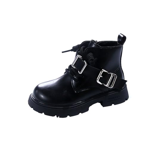 Kids Ankle Boots Boys Girls Combat Booties Lace Up Buckle Strap Fashion Casual Winter Shoes