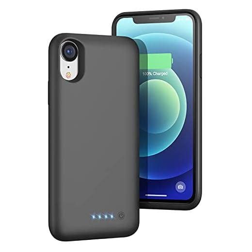 iPhone XR Battery Case, 6800mAh Protective Portable Charging Case Rechargeable Extended Battery Backup Pack for iPhone XR External Battery Charger Case(6.1inch)-Black
