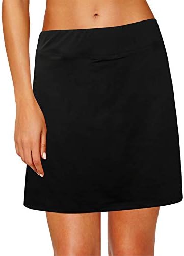 Oyamiki Women's Active Athletic Skort Lightweight Tennis Skirt Perfect for Running Training Sports Golf Black