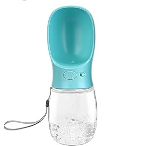 OFKPO Dog Water Bottle, Pet Travel Water Drink Cup, Portable Dog Cat Water Dispenser for Outdoor, Travel, Walking, Hiking, Blue (350ml)