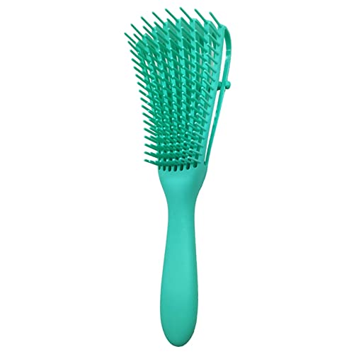 Escova Polvo Desembaraçadora Para Cabelos Cacheados e Crespos Flexível 8 Pontas Massageadora