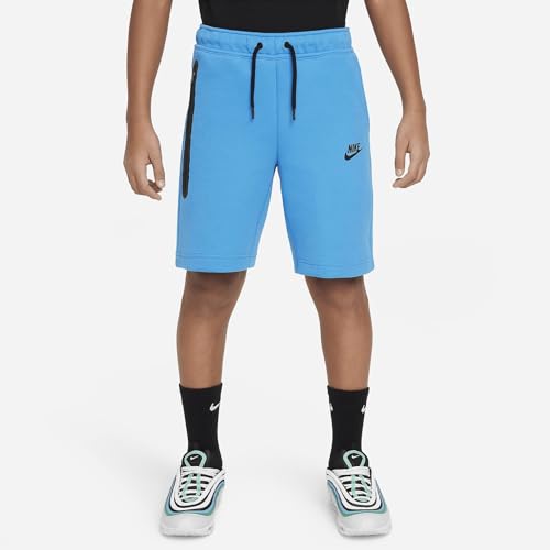 Nike Tech Fleece Big Kids' (Boys') Shorts (Light Photo Blue/Black/Black, FD3289-435) Size Large2