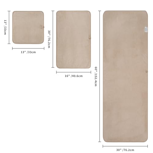 Serviette de bain microfibre Polyte beige ne peluche pas x6 - 3